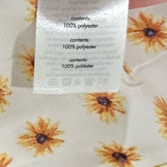 NWT WeWoreWhat Yellow Daisy Floral Long Sleeve Crop Top Elastic Hem Size XL - Picture 7 of 10
